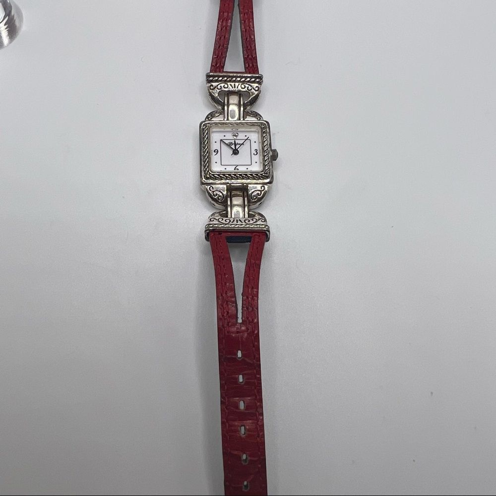 Brighton Valencia Watch With Red Leather Strap